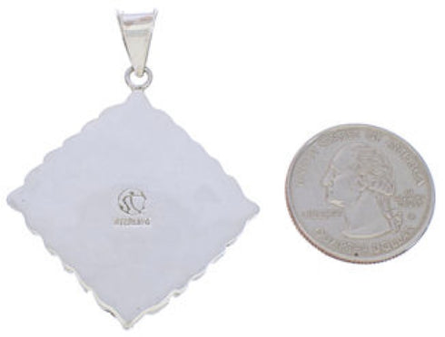 Multicolor Inlay Sterling Silver Southwest Pendant GS75190